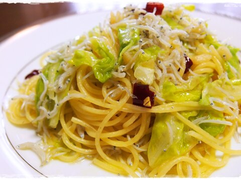 春キャベツとしらすのペペロンチーノ レシピ 作り方 By みやびのふる里 楽天レシピ